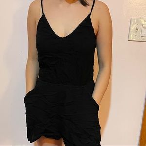 H&M black romper dress with pockets